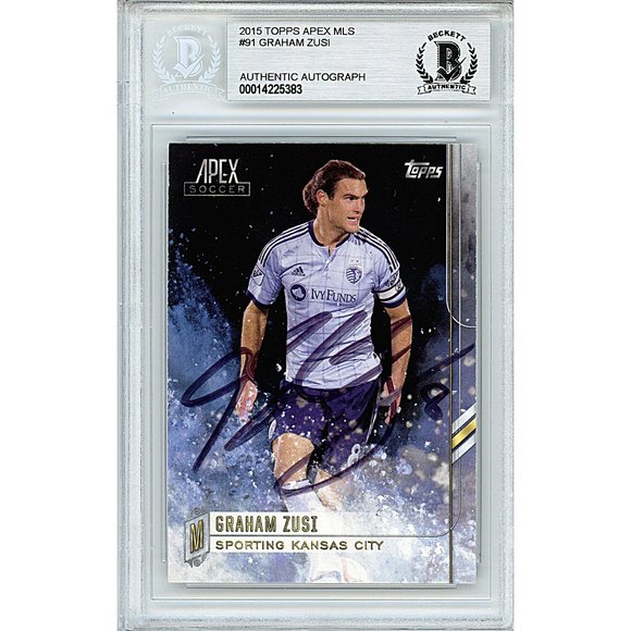 Graham Zusi Signed 2015 Topps Apex MLS Soccer Futbol Card Beckett Autograph Slab - Picture 1 of 4
